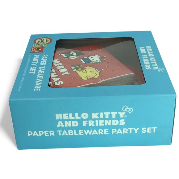 Hello Kitty & Friends Christmas Paper Tableware Party Set 72 Pc Plates & Napkins - Picture 4 of 5